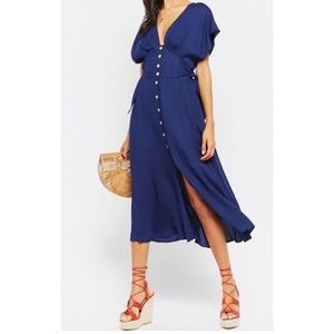 Navy Button Down Dress